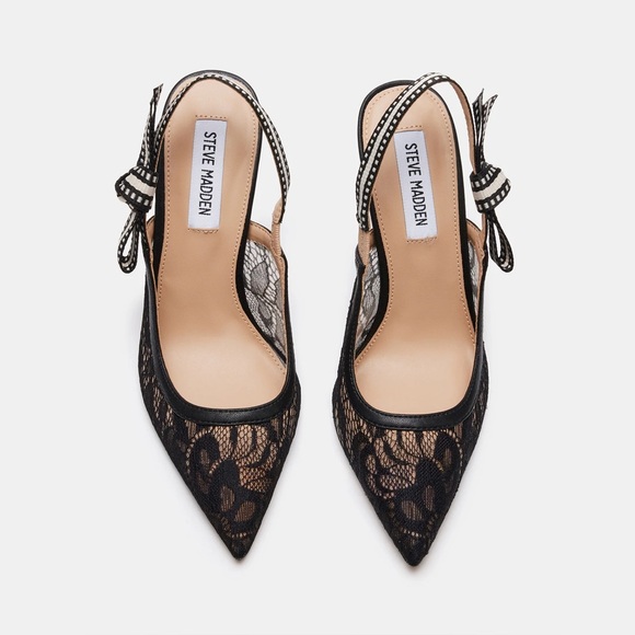 Steve Madden Shoes - Steve Madden Black Lace Heels with Bow Detail